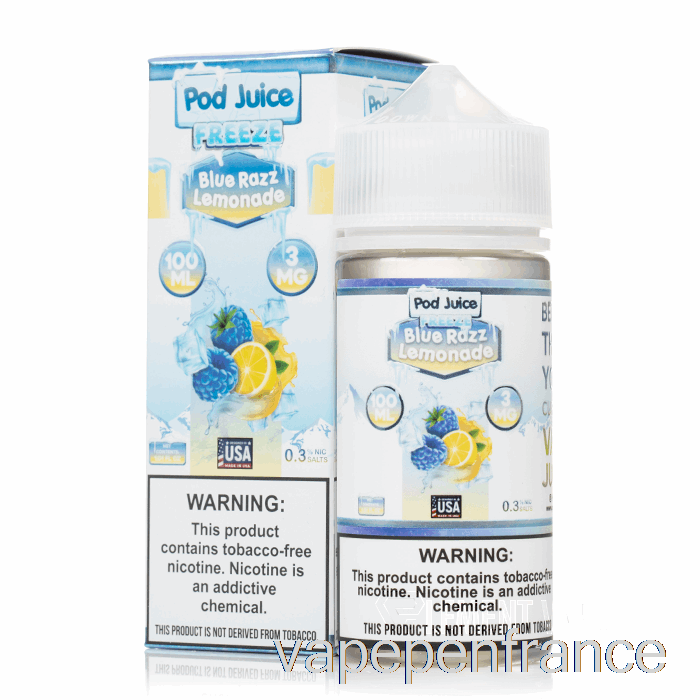 Limonade Bleue Razz Congelée - Jus De Dosettes - Stylo Vape 100 Ml 3 Mg